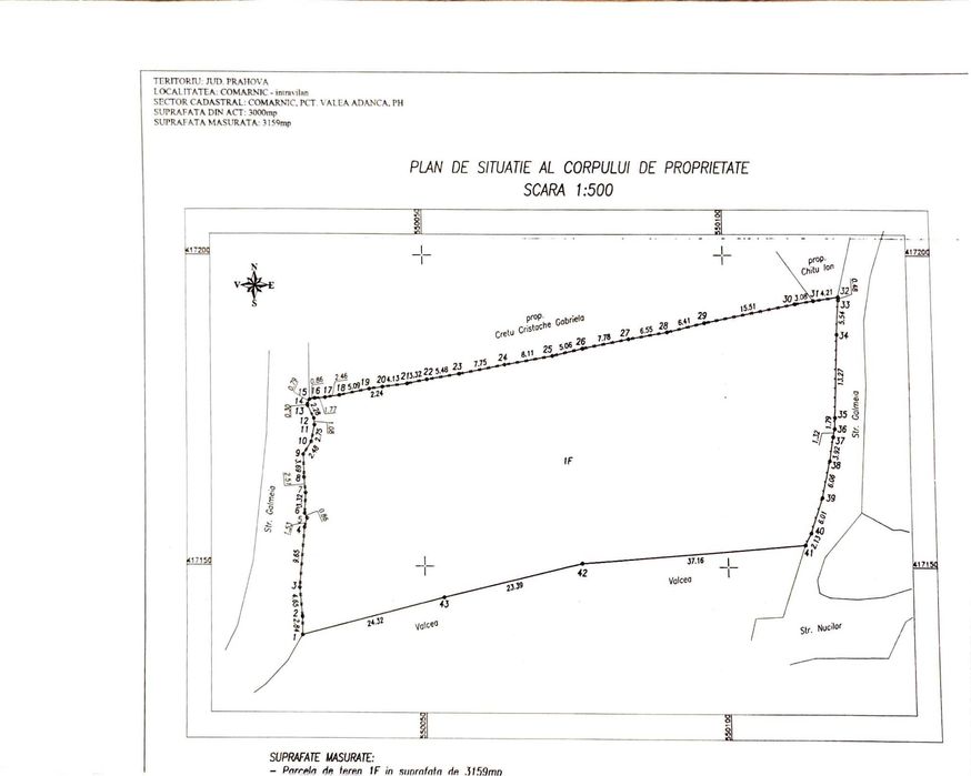 Vanzare 3159 mp TEREN INTRAVILAN Vatra Sat, oras Comarnic  40Euro/mp