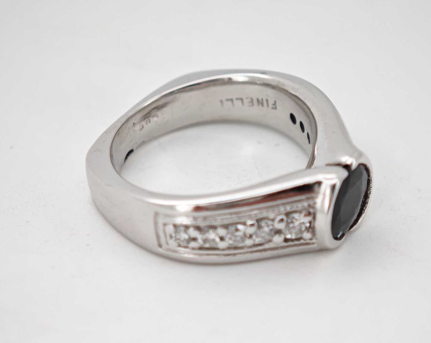 Inel 14k 7,18gr Finelli safir si diamante naturale