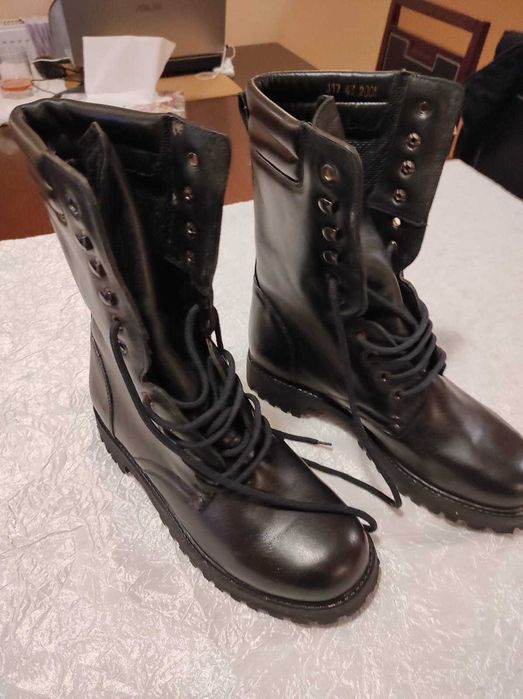 bocanci barbati, piele naturala, negrii, 43