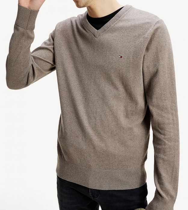 Pulover/Bluza Tommy Hilfiger din bumbac si casmir