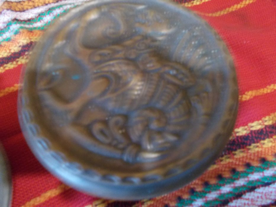 Стара медна кутия с капак + пепелник