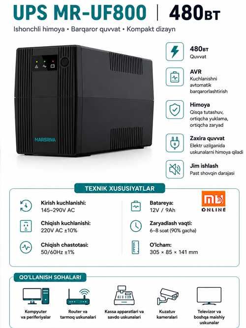 Интерактивный ИБП Источник Marsriva UF600/800/1250/1500VA Dostavka