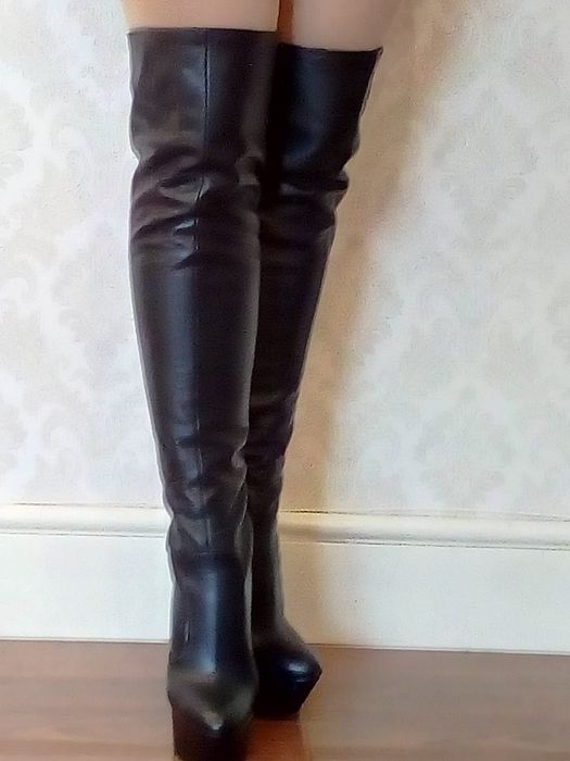 Сапоги Ботфорты кожа Италия