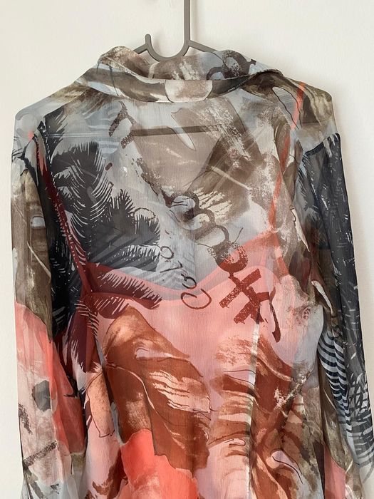 Копринена риза с принт,46