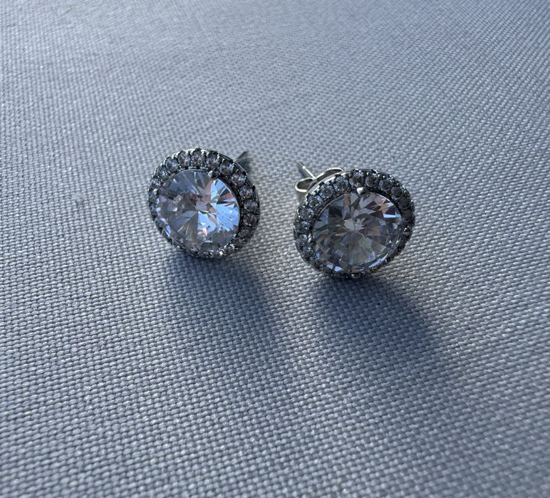 Cercei din argint si cubic zirconia