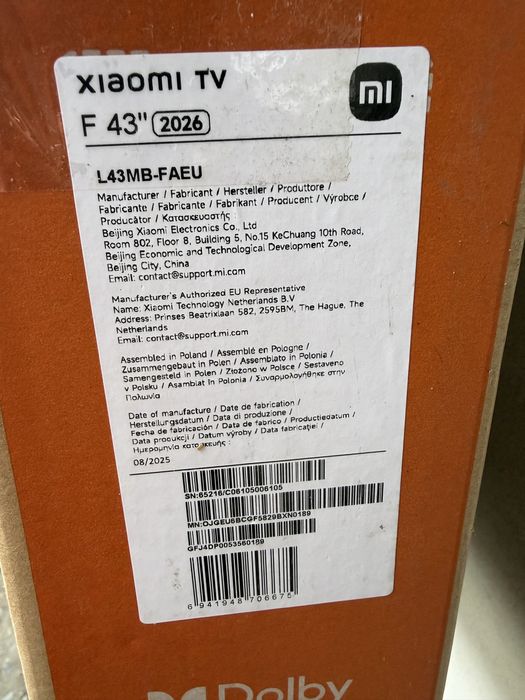 Xiaomi TV F 43 2026 Model 4K Produs Sigilat Oferta Pret