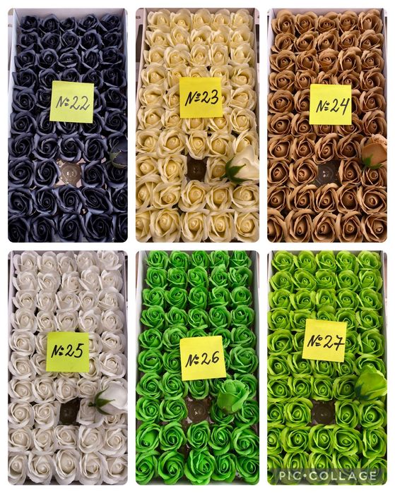 Сапунени рози НОВИ! 33 цвята. Всичко налично!!! Цени на едро и дребно