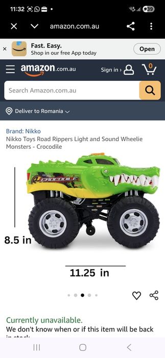 Masinuta monster truck crocodil