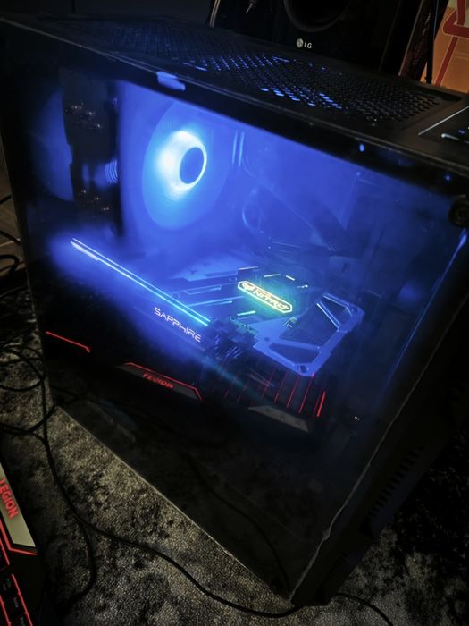 PC gaming complet Intel  I5-10400 6c12th, 16gb ddr4, nvme512gb+ssd512gb+hdd2tb, RX5700xt cu monitor și periferice
