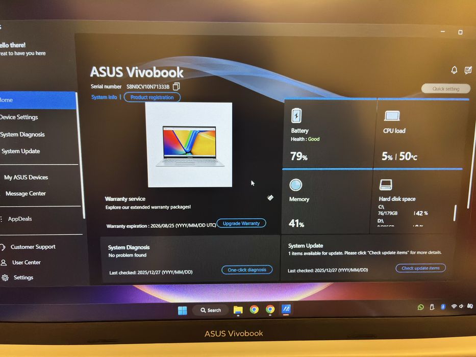 Laptop Asus Intel i5 1335U 4,6 Ghz , 16gb ram ssd 512 wif 6e Garantie