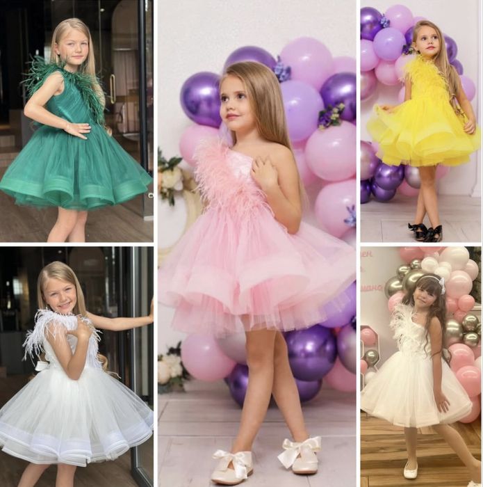 Детска официална розова рокличка