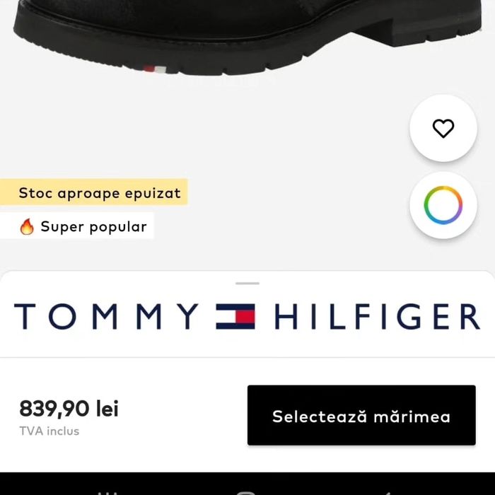 Ghete originale  Tommy Hilfiger 100% piele adevărată