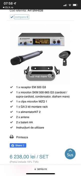 Microfon Wireless Sennheiser EW 500-965 G3