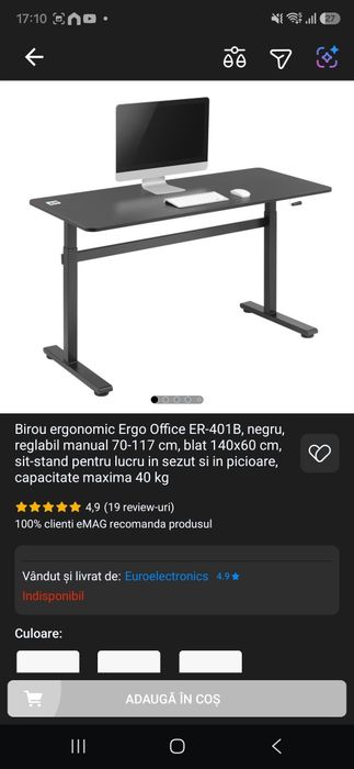 Birou ergonomic reglabil
