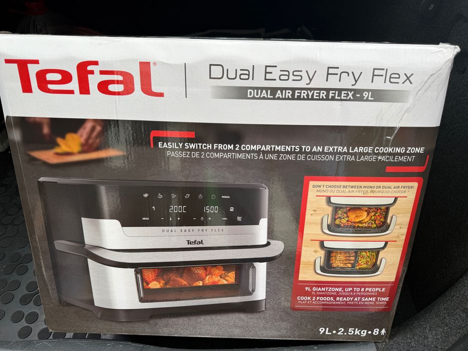 Подарен Air fryer TEFAL Dual Easy Fry Flex, неизползван