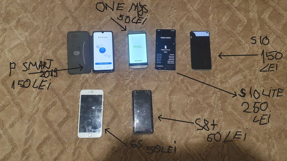 Lot telefoane S10, S10 Lite, One M8, S8+, Iphone 6s