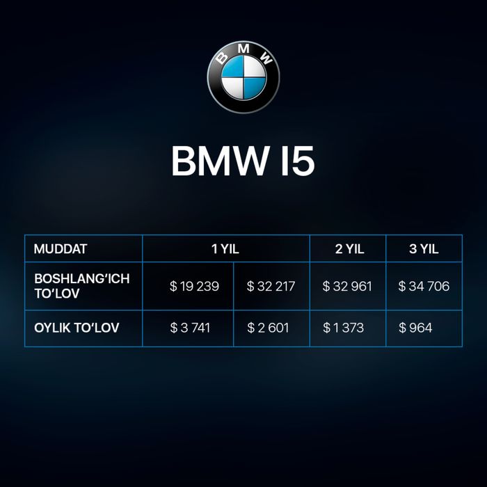 BMW i5 35L yangi | новый