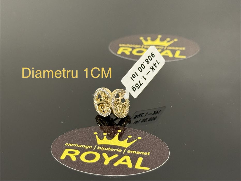 Bijuteria ROYAL : Cercei AUR 14K / 1.75 GR