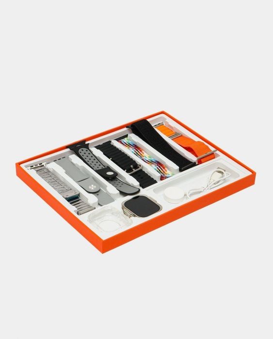 Aqilli soat smart watch X8 ULTRA simsiz zaryadlash uchun quti va 7 ta