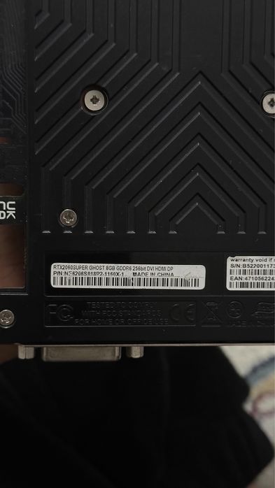 Видеокарта RTX 2060 SUPER GHOST 8 GB GDDR6