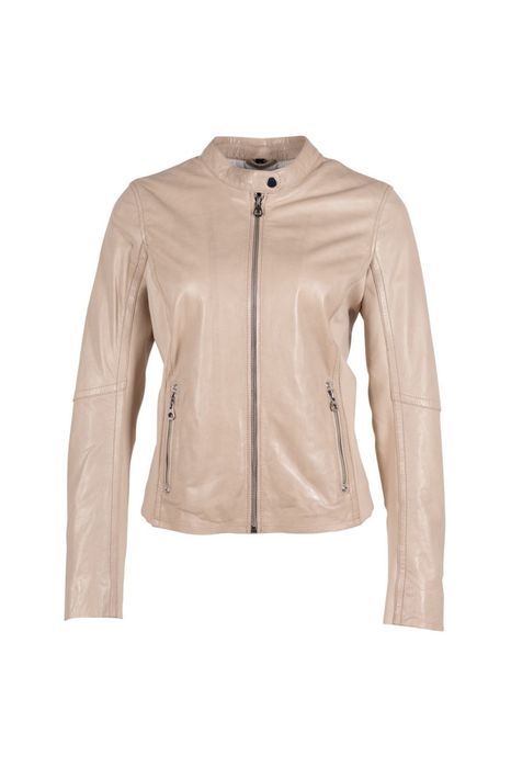 Geaca de Piele Dama Mauritius Bej Deschis GWClair