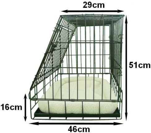 Сгъваема клетка за кучета с метална табла и постелка 60х40х51