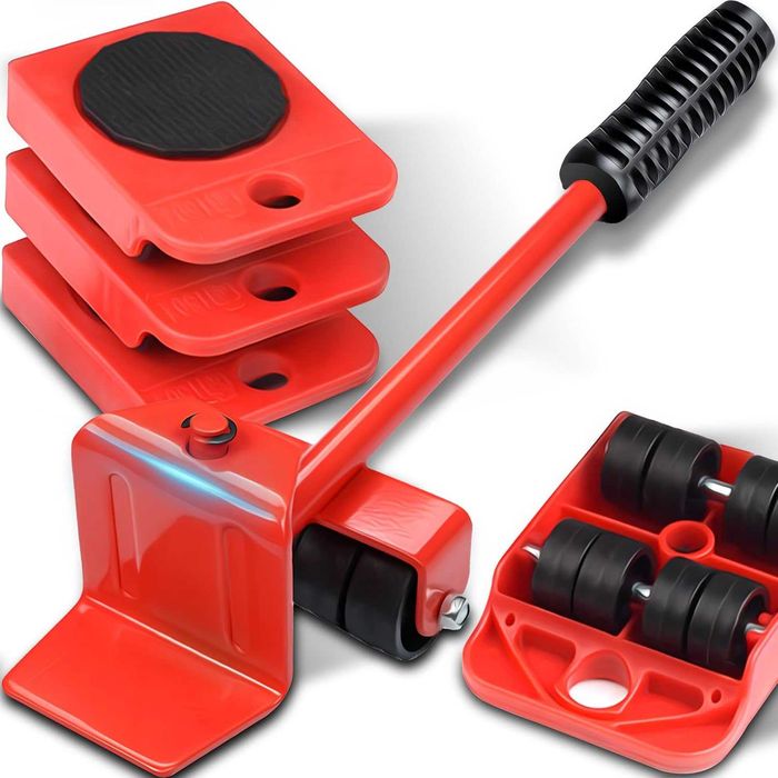 Kit ridicare si transport mobila cu levier si role pivotante 150 kg