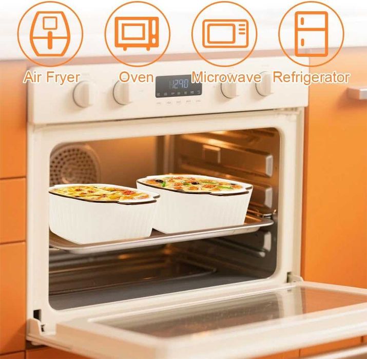 Черно-бяла керамична купа 15x12x5 см, 400 мл 4 броя