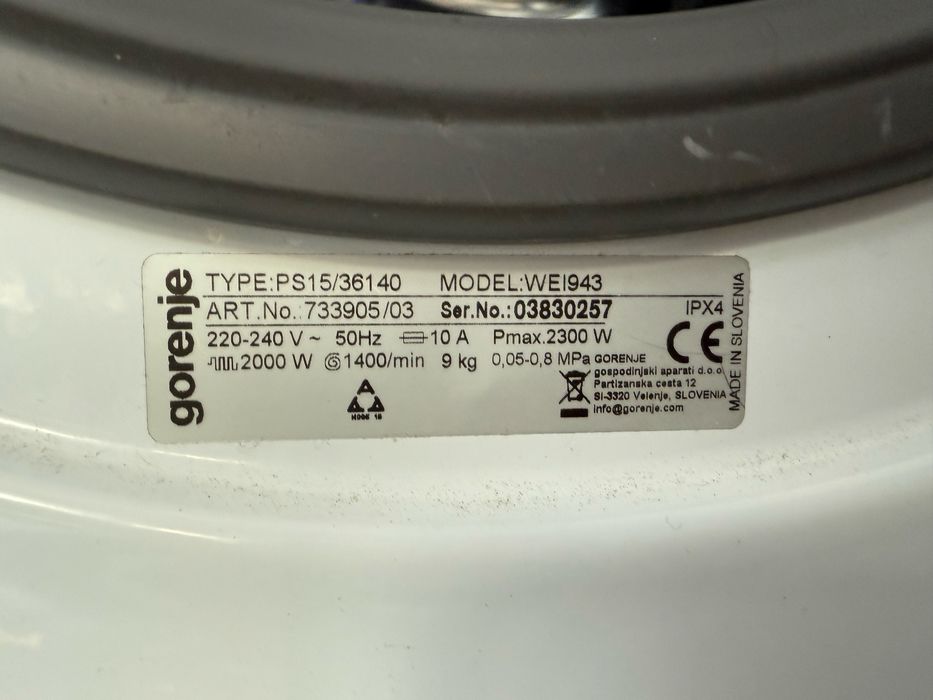 Masina de spalat rufe gorenje 9 kg waveactive detin de noua