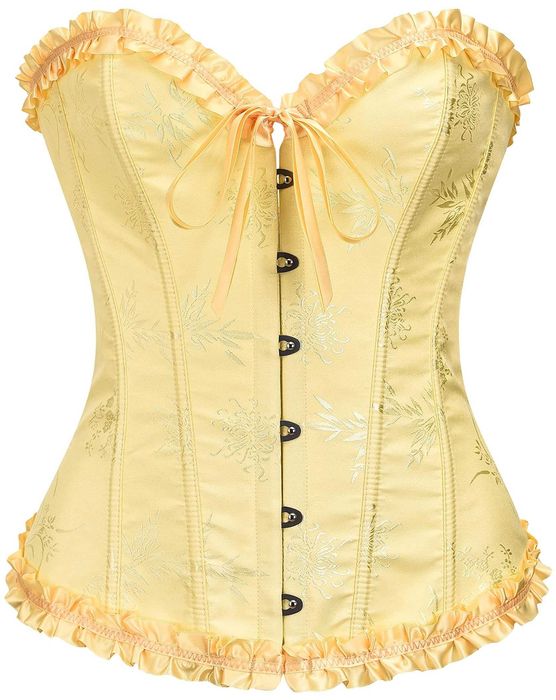 Елегантен Секси корсет с връзки Жълт размер С М