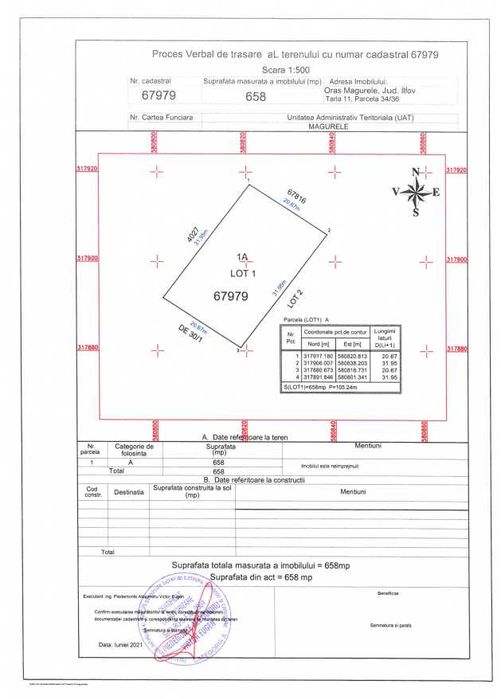 Teren Intravilan 658mp Magurele Ilfov