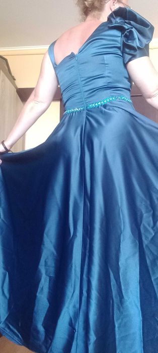 Rochie lunga  eleganta turcoaz 40/42, L, noua