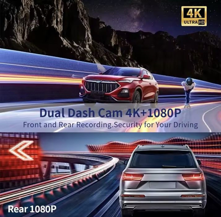 12 инча 4К огледало с Android auto/Car play, видео регистратор камера