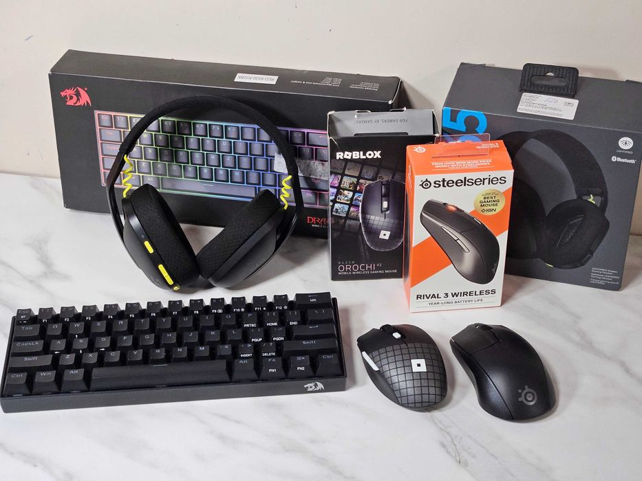 Безжичен комплект: клавиатура Redragon + Logitech G435 + мишка