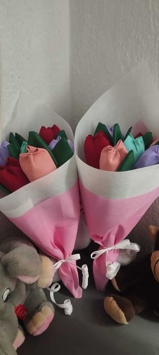 Ръчно изработени цветя от плат