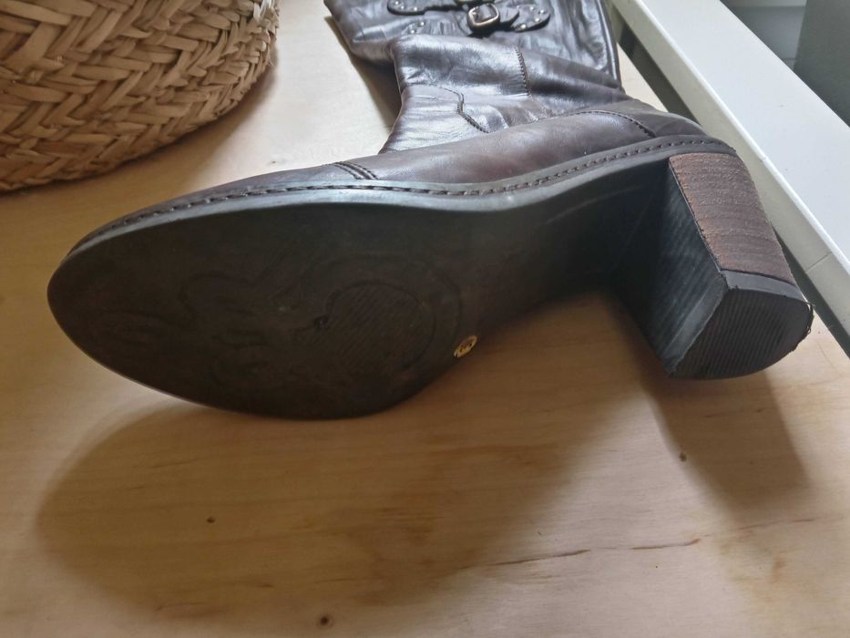 Дамски ботуши естествена кожа номер 39 кафяви