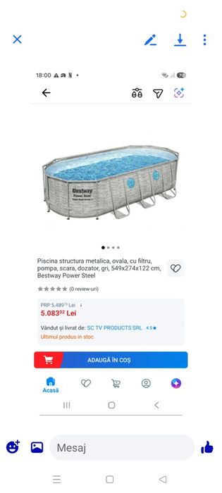 Vand Piscina foarte puțin folosită