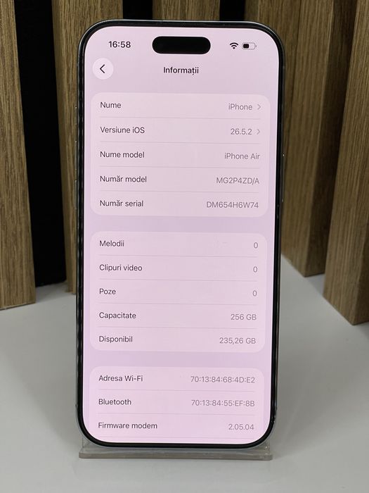 Iphone Air 256Gb 100% bat (31 cicluri) Garantie / Factura #61556