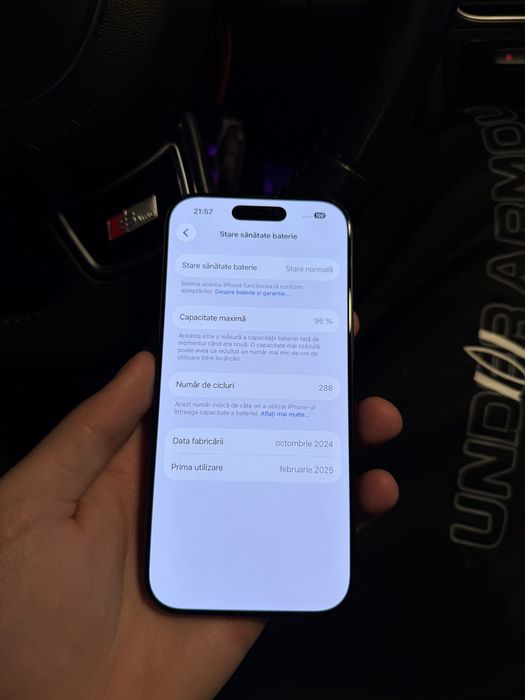 Vand iPhone 16 PRO black 96% bateria