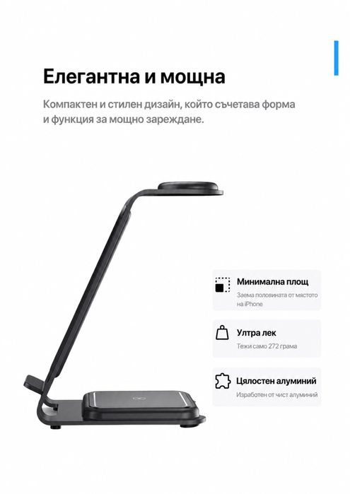 Безжично зарядно 3в1 за дома и офиса AppCase Omni Power 3in1 15W