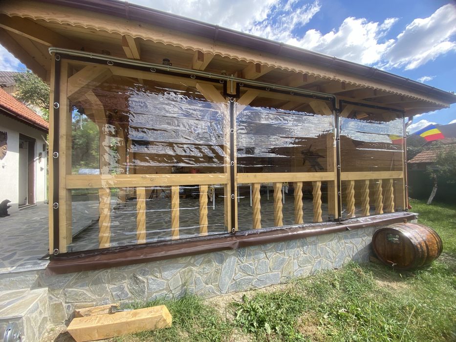 Inchideri terase/foisoare cu folie transparenta Cristal PVC Taiwan grosime 0,8mm