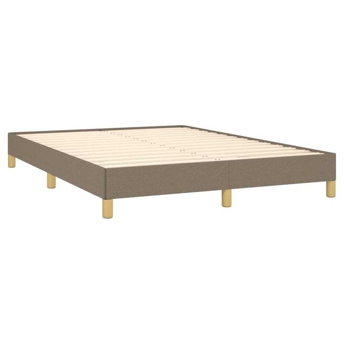 Cadru de pat fără saltea, material textil gri taupe, 140x190 cm VidaXL