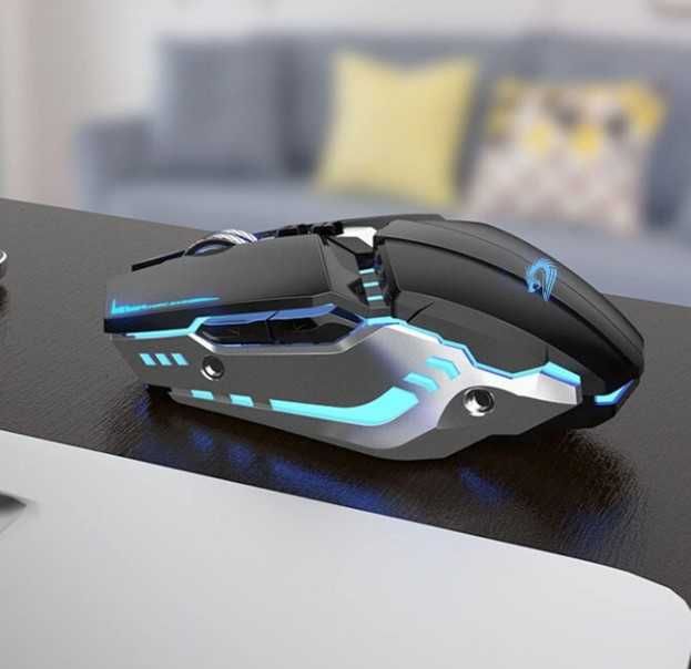 Безжична светеща RGB геймърска мишка - акумулаторна