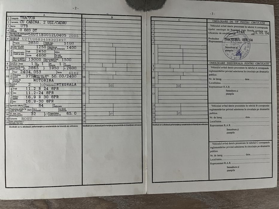 Tractor Universal 683 dtc Nu( 640,703,643,445,453,533,550)