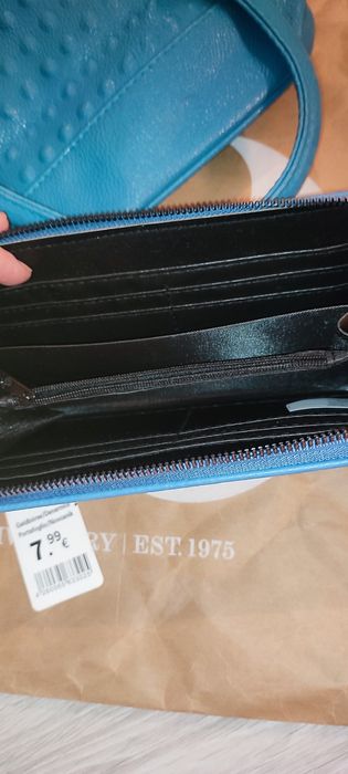 Gentuta de mana albastru turcoaz, portofel cadou