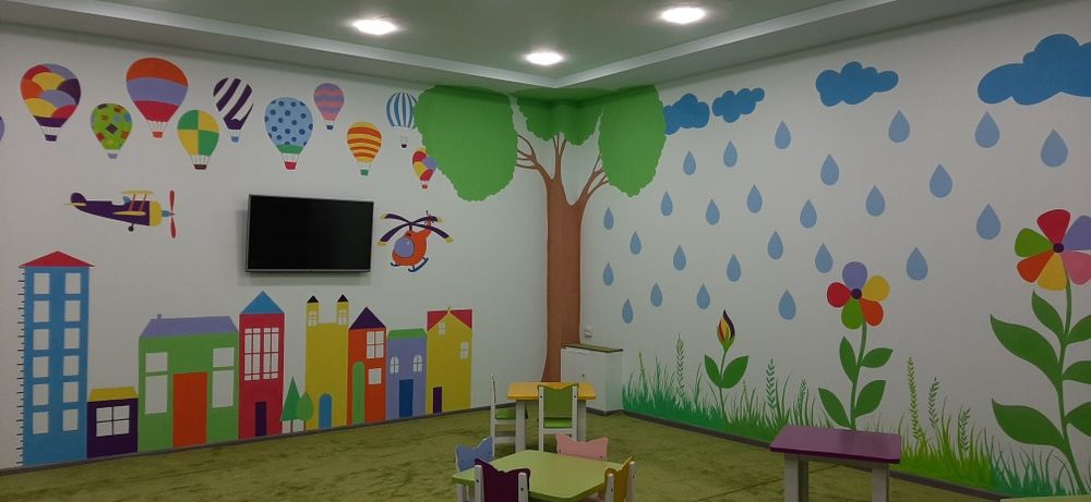 Rassom.Рассом.Художник роспись стень.Devorga rasm chizish. 3D, Rospis.