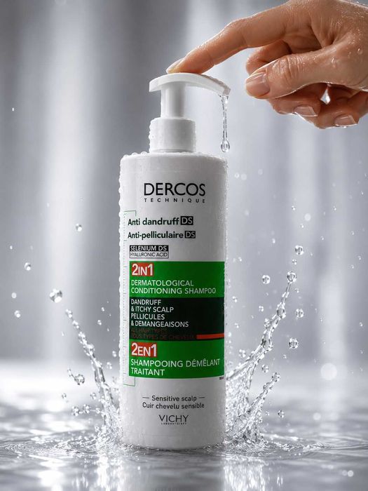 Vichy Selenium DS 2 ta 1 da,Sezgir bosh terisi uchun, qazg‘oqqa qarshi