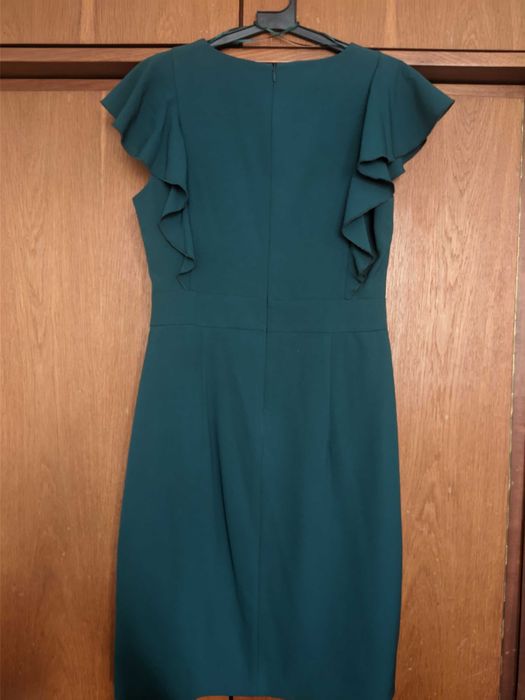 Тъмно зелена дамска рокля