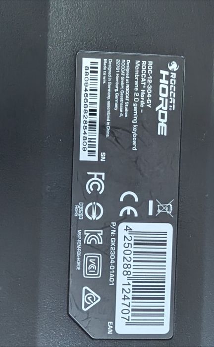 Tastatură Gaming ROCCAT Horde – Membrane 2.0 (Cu Rotiță Control)