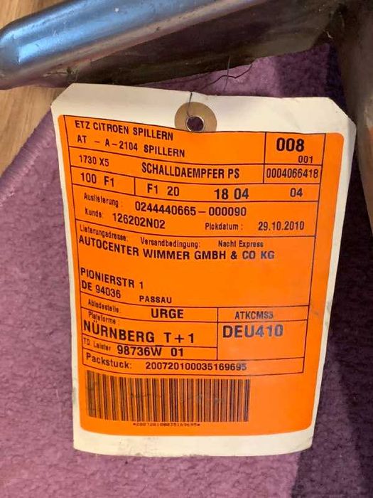 Toba noua, originala, INOX, Peugeot 407 sau Citroen C5 (III)